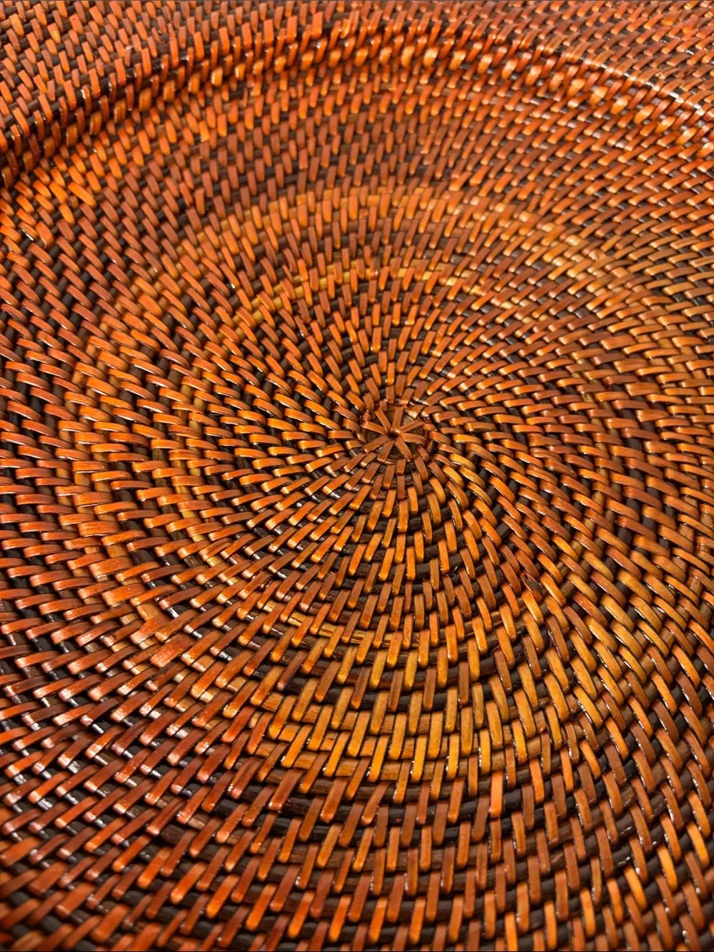 Williams Sonoma Nito Handwoven Charger Plates Set of 2 Rich Spice Brown 13